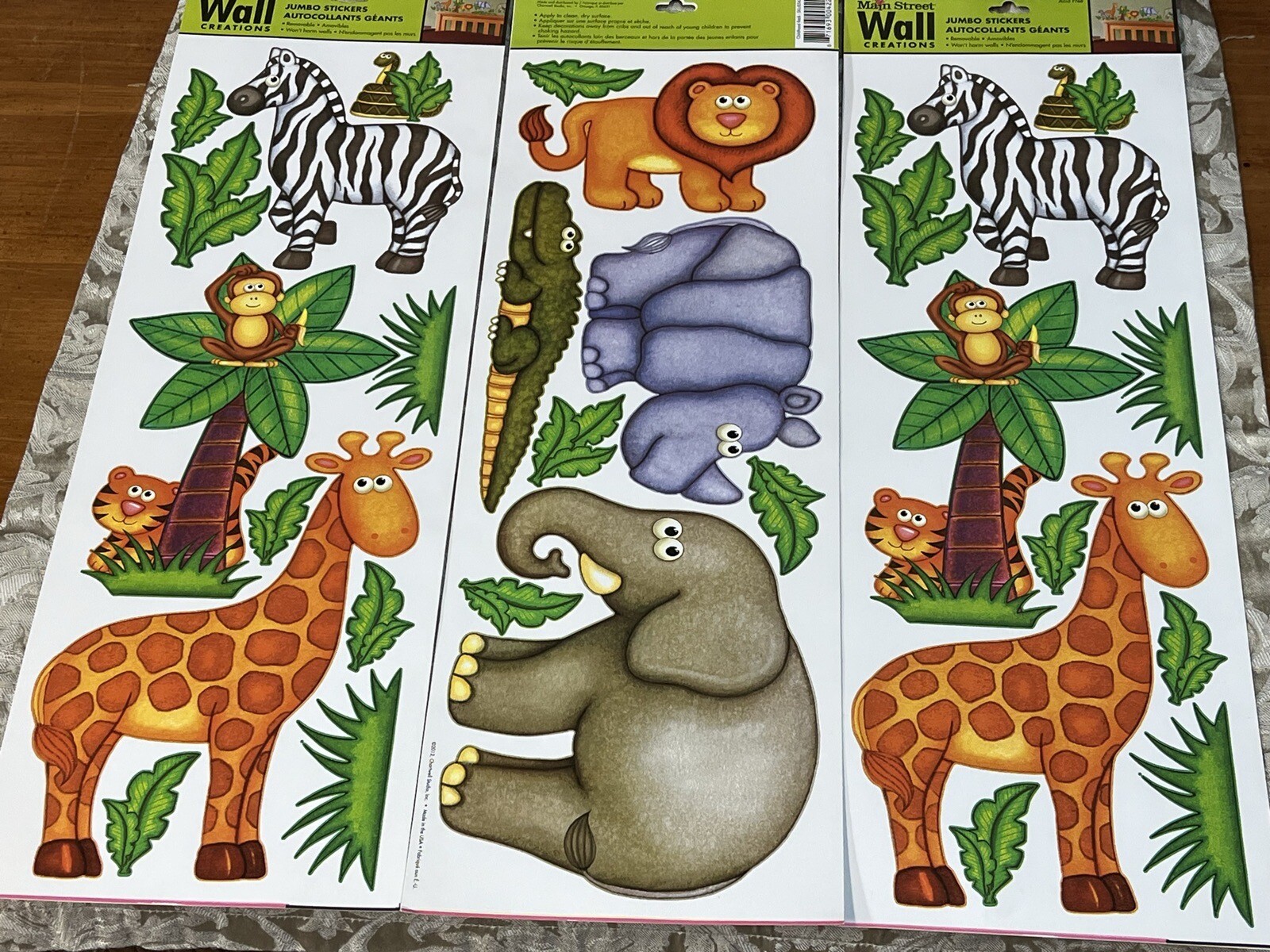 Main Street Wall Creations ZOO JUNGLE ANIMALS WALL ART STICKERS/ DECALS SET 3