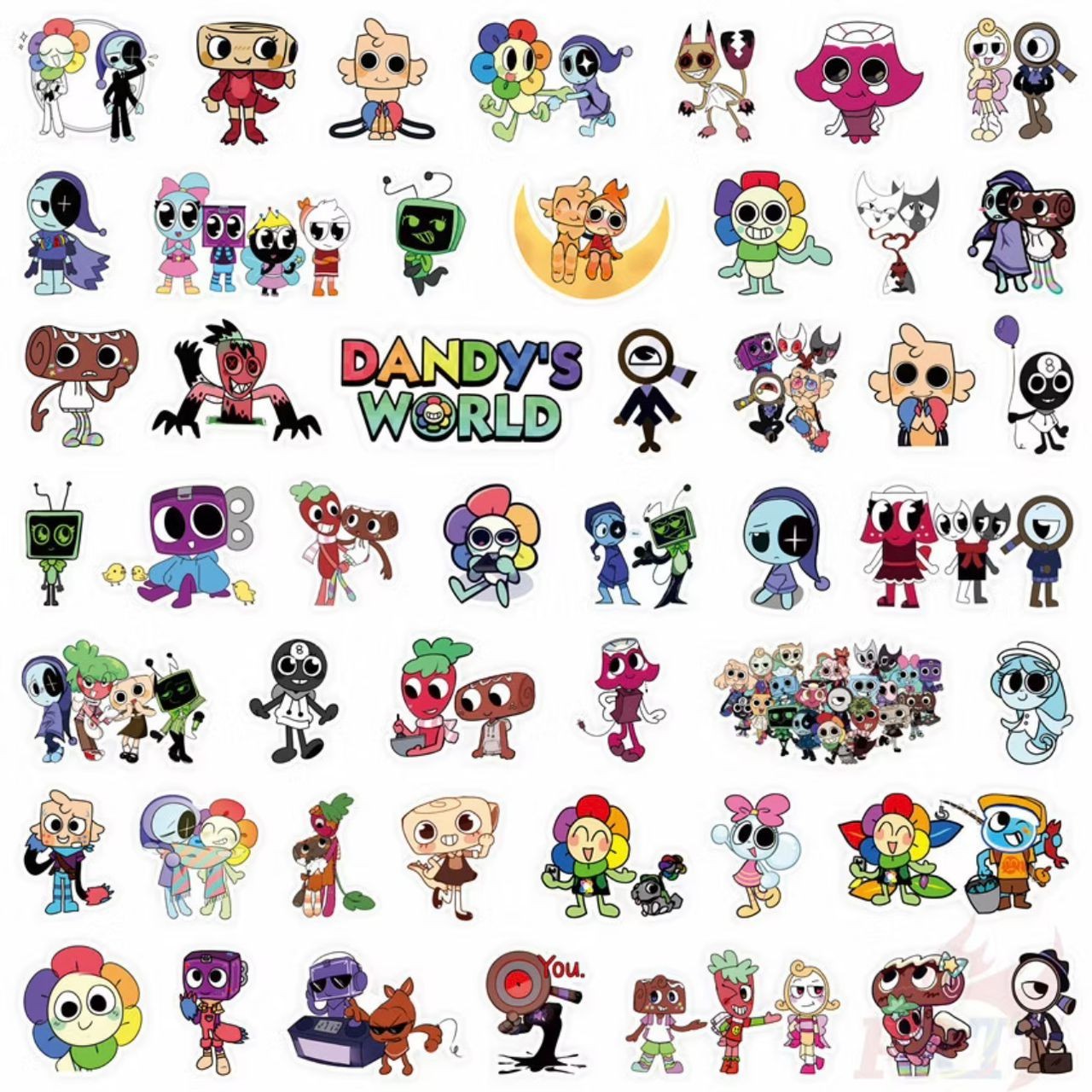 100PCS Dandy’s World Cartoon Character Stickers DIY Fashion Doodle Decals Laptop