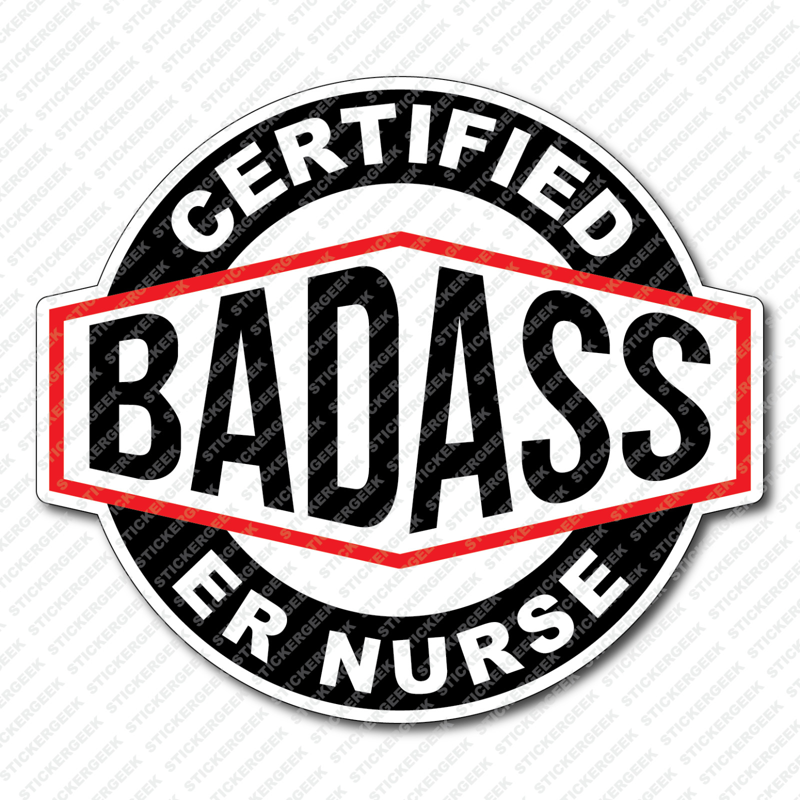 Certified Bad Ass ER NURSE Hospital Medical Mug Tumbler Water Bottle Sticker