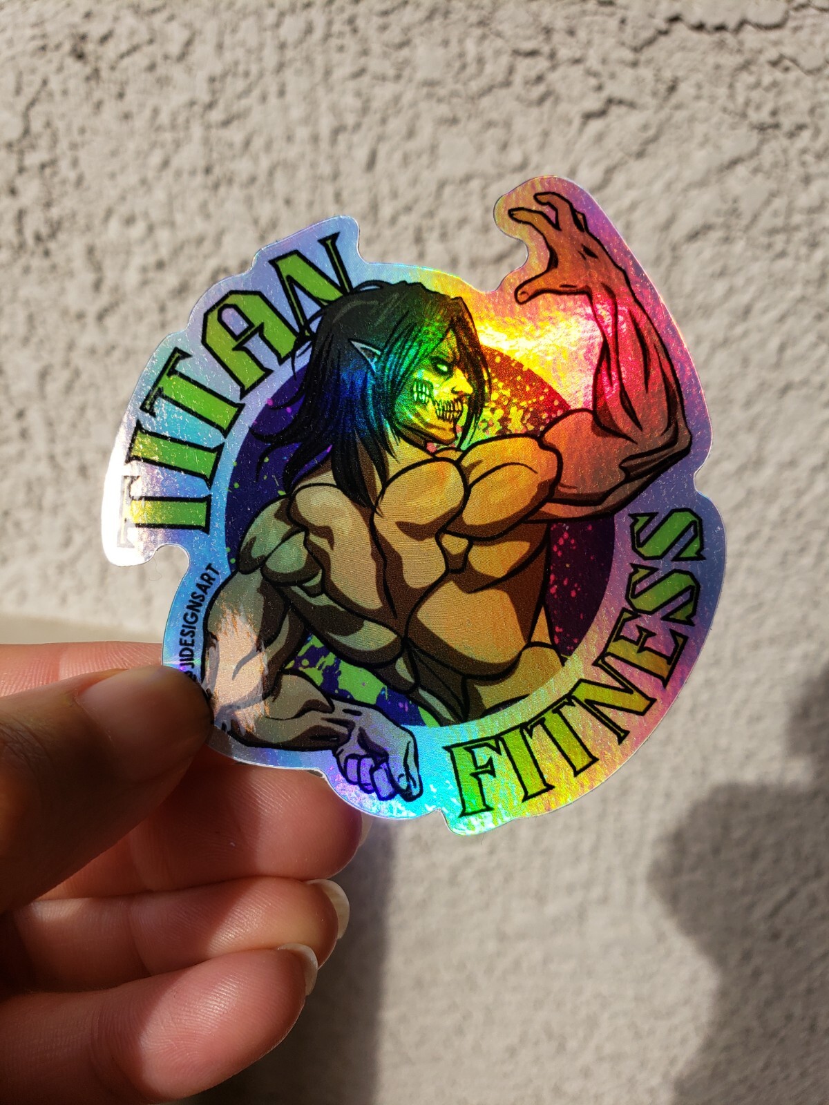 AOT – Titan Fitness Holographic WEATHERPROOF Sticker