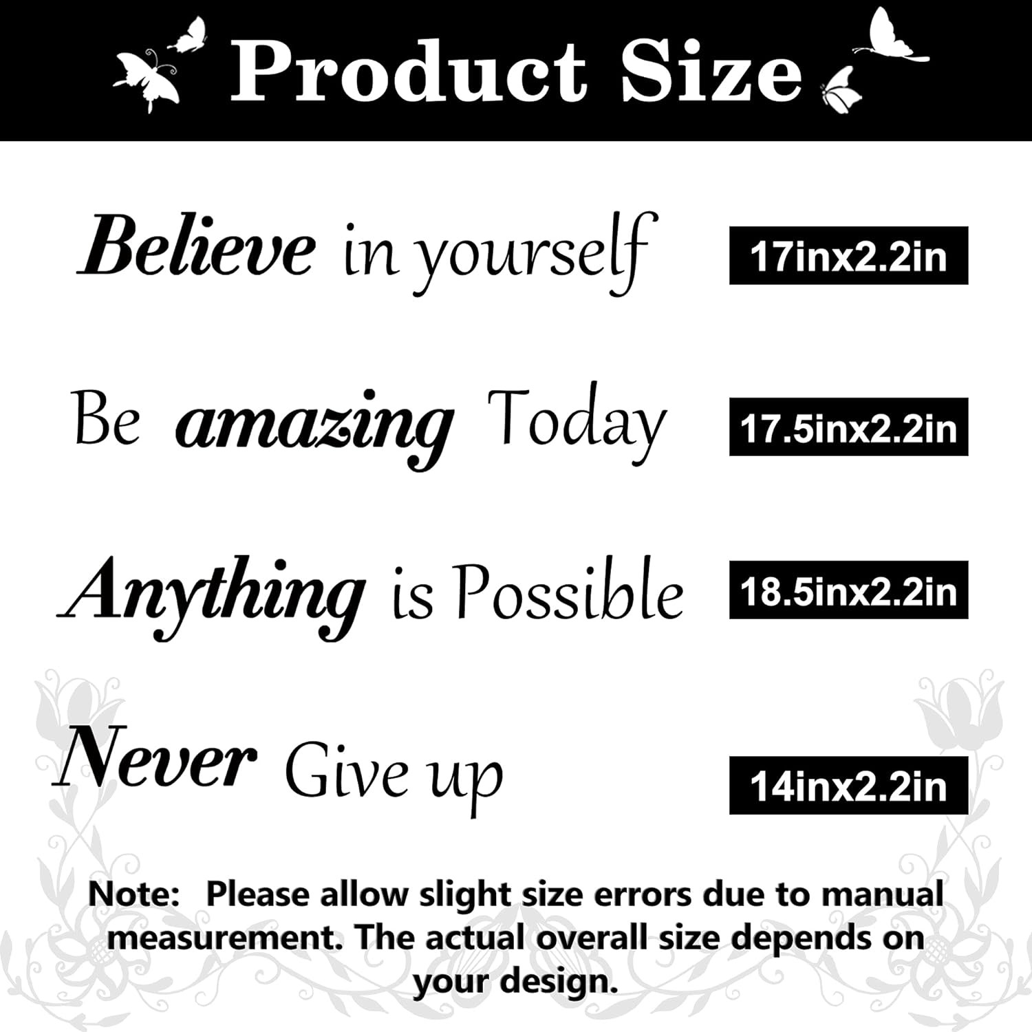 Inspirational Wall Stickers Quotes Letter Wall Art Stickers Motivational Removab