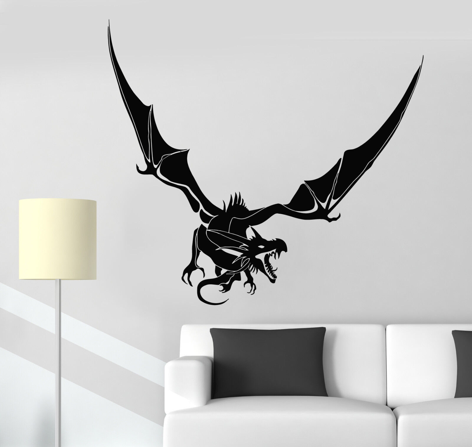 Vinyl Wall Decal Scary Dragon Fantasy Fairy Tale Fantastic Beast Stickers 2618ig
