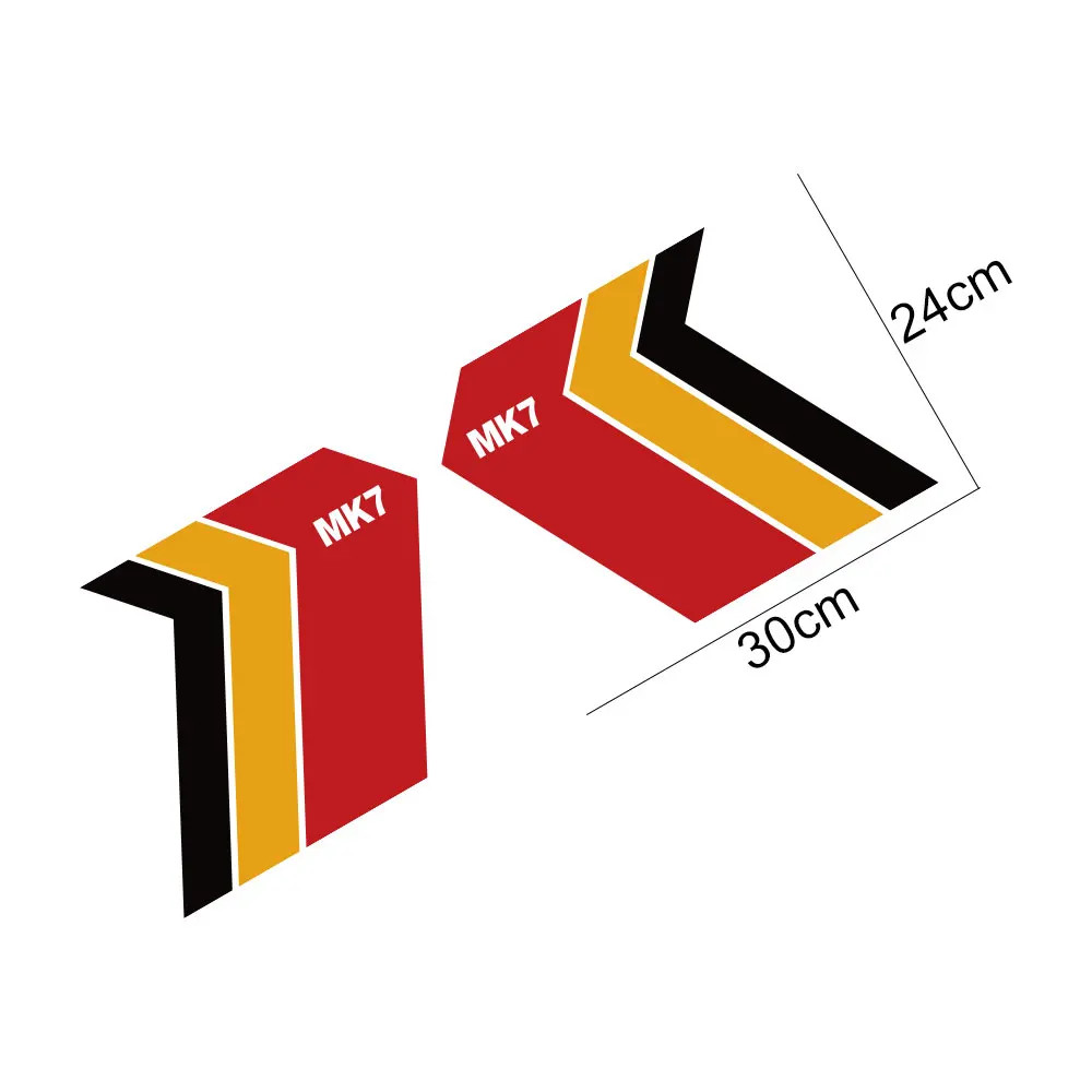 Aftermarket 3-Color Fender Decal for Volkswagen VW Golf MK2–MK8 | Vinyl Film Tri
