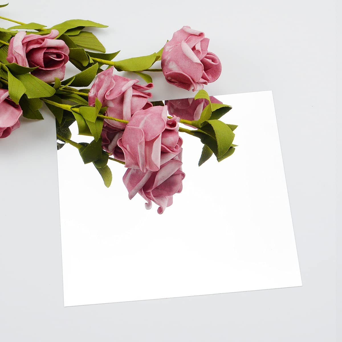 10PCS Self Adhesive Mirror Sheets Plastic Wall Decor Tiles 8×10 Inch