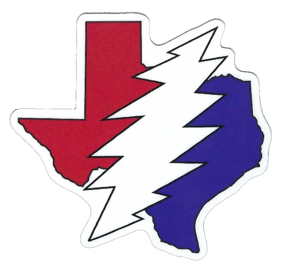 GRATEFUL DEAD Texas 13 Point Bolt Sticker *NEW* Measures 3″ x 3″