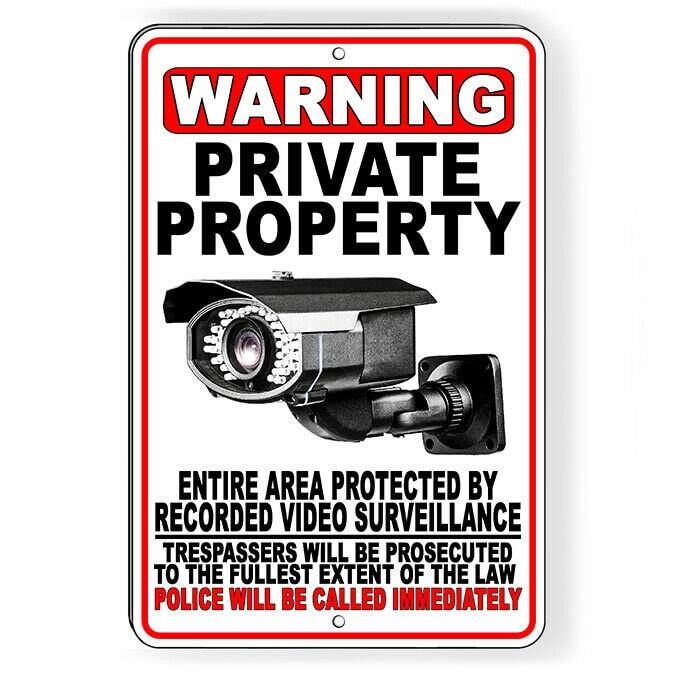 Private Property Video Surveillance Police Called Sign / Decal / S068 /