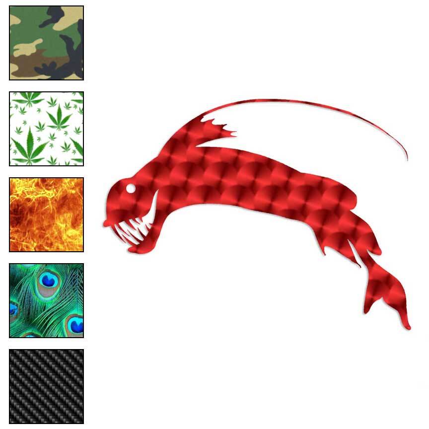 Fish Scary Monster, Vinyl Decal Sticker, 40 Patterns & 3 Sizes, #860