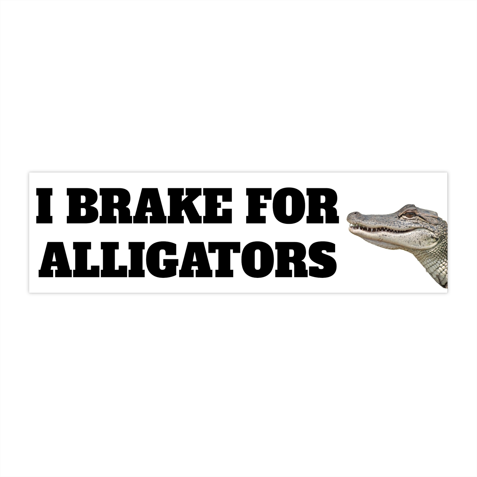 Vinyl Bumper Sticker – I Brake for Alligators / Crocodiles / Love for Reptiles