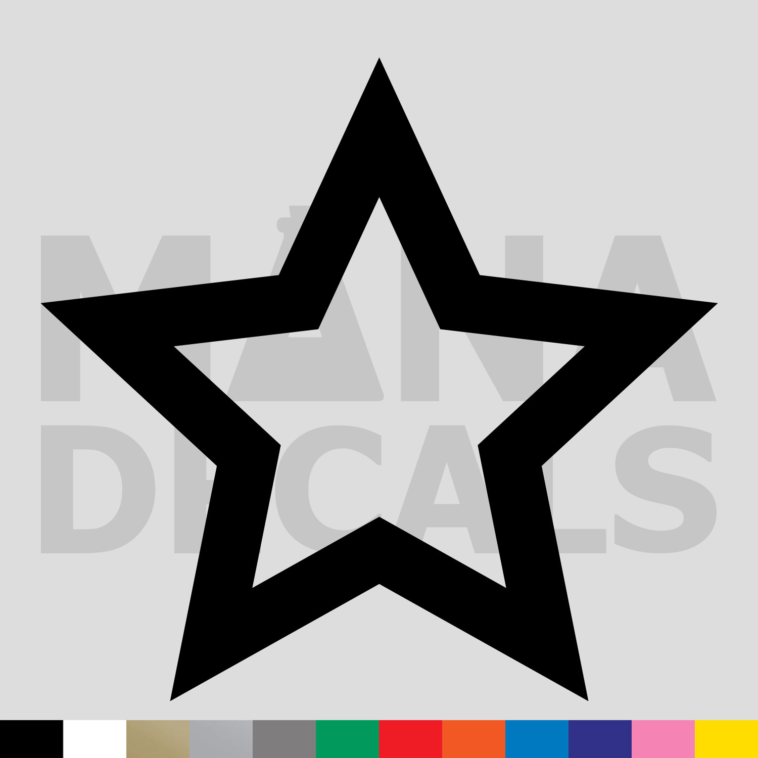 Star Vinyl Die Cut Decal Sticker – 5 Point Shape Outline