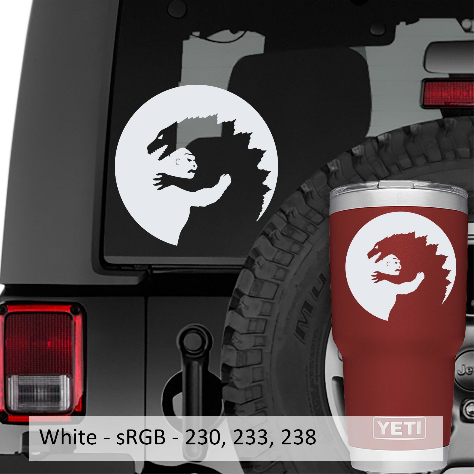 Godzilla vs King Kong Yin Yang Symbol Vinyl Decal