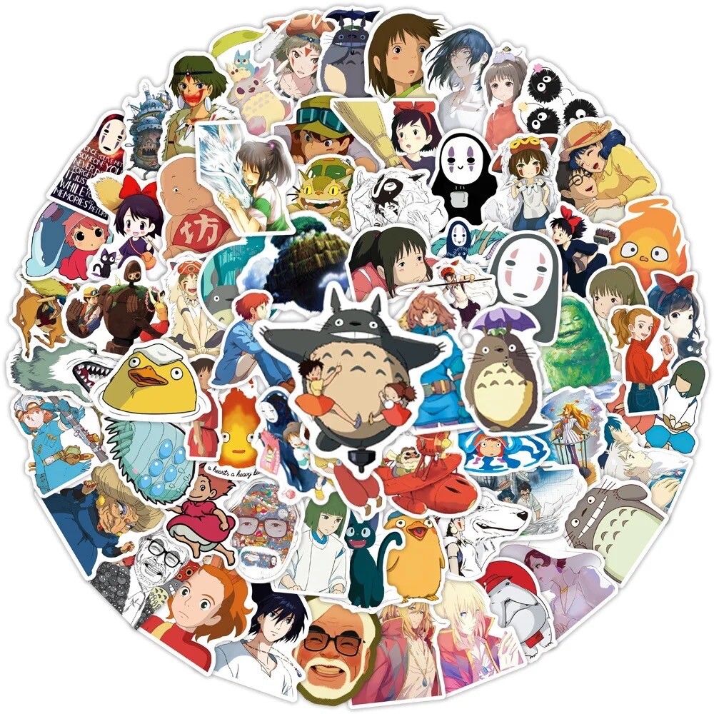 100 Pack Studio Ghibli Decals Laptop Binder Hydro Yeti Free Shipping