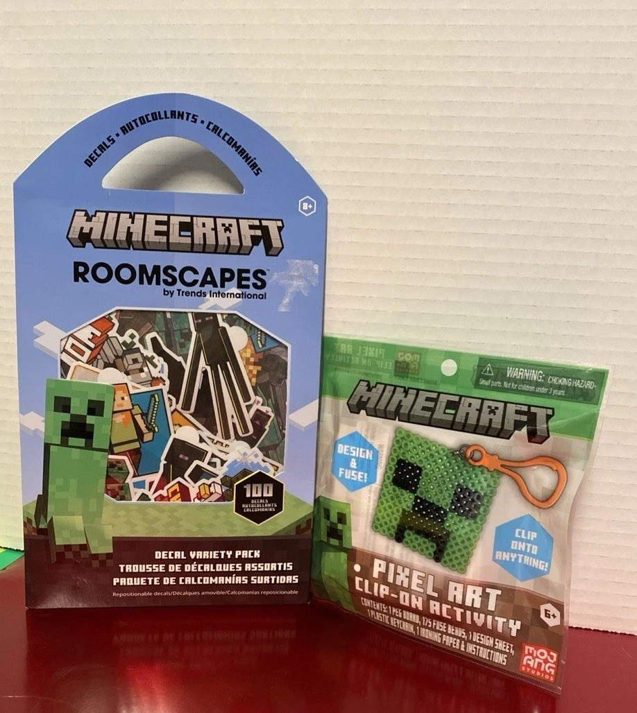 Minecraft Roomscapes Decal Variety Pack 100 Stickers pixel Art Clip Activity