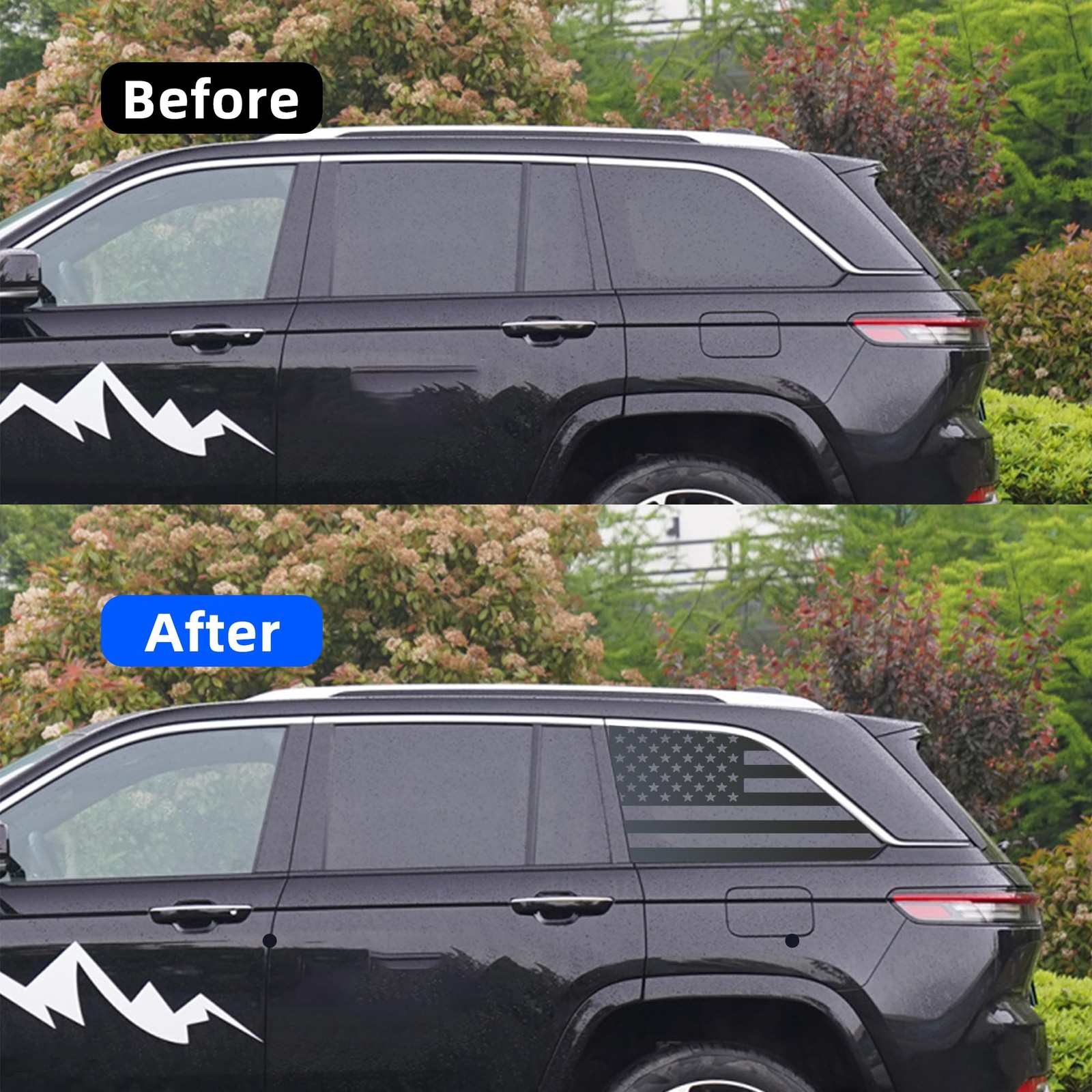 Rear Quarter Window American Flag Decal for Car SUV Trucks, Universal Matte B…