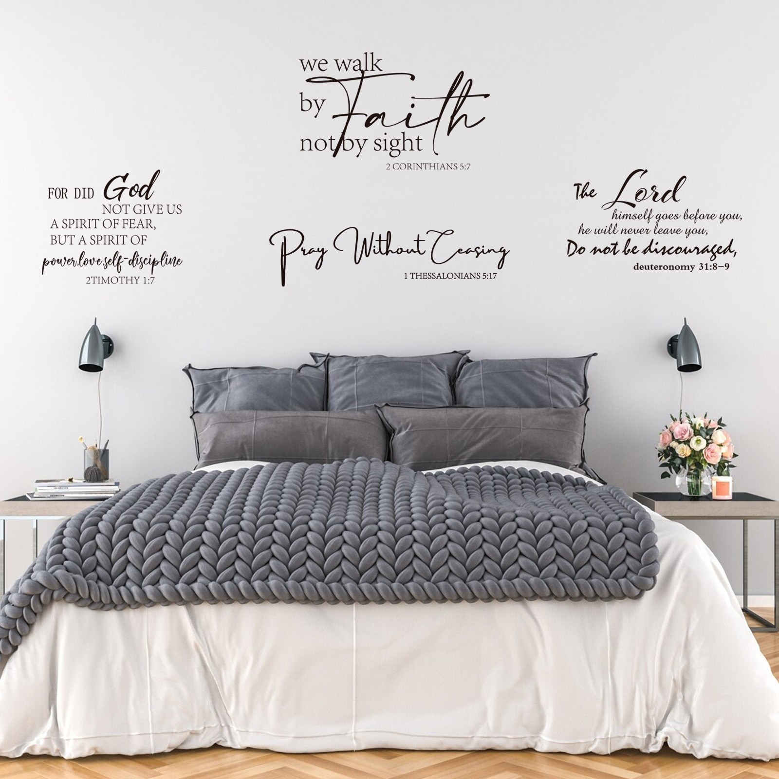 4PCS Modern Inspirational Quote Sticker Removable Vinyl Wall Art for Living Room