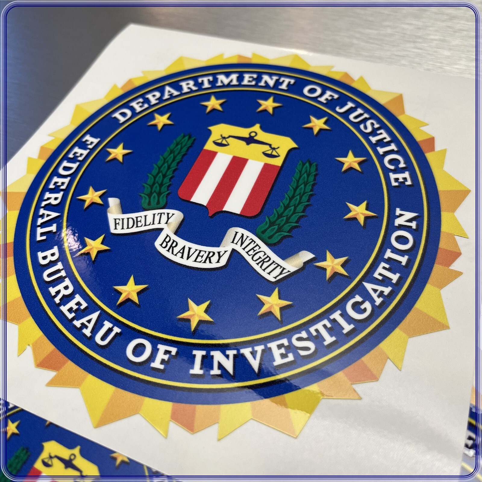 FBI Seal Laminated Sticker Choose from 2″, 3″, 4″, 5″ or 6″ Sizes for Laptop