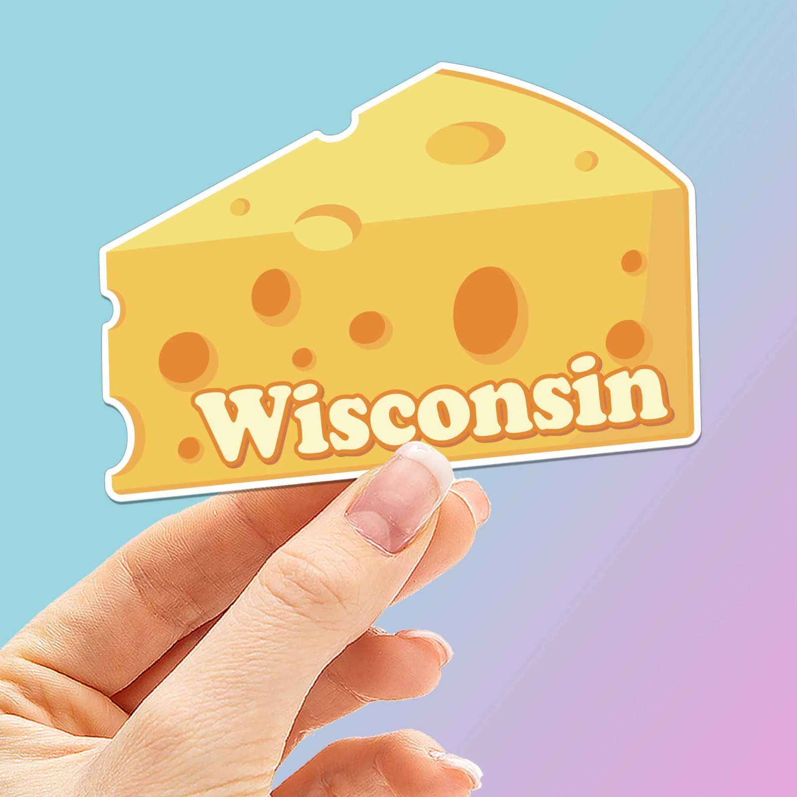 Wisconsin Cheese Wedge Sticker – Funny Midwest Decal