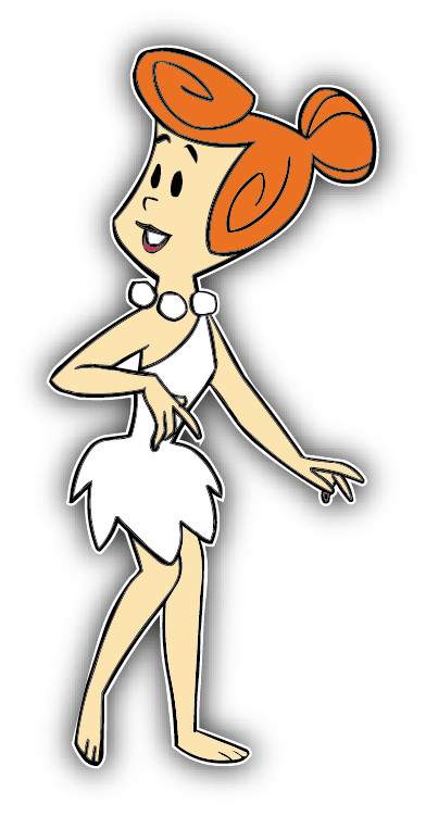 The Flintstones Wilma Cartoon Car Bumper Sticker Decal 3” x 6”