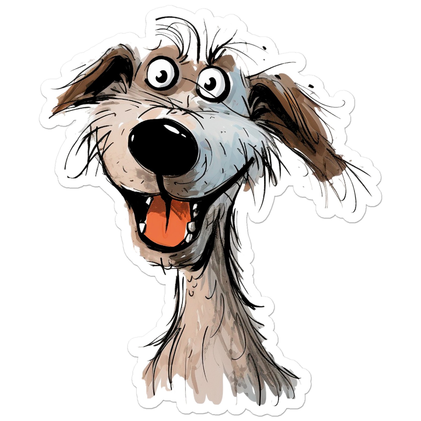 Happy Funny Dog – Vinyl Decal Sticker – Car Window Laptop – ebn12536