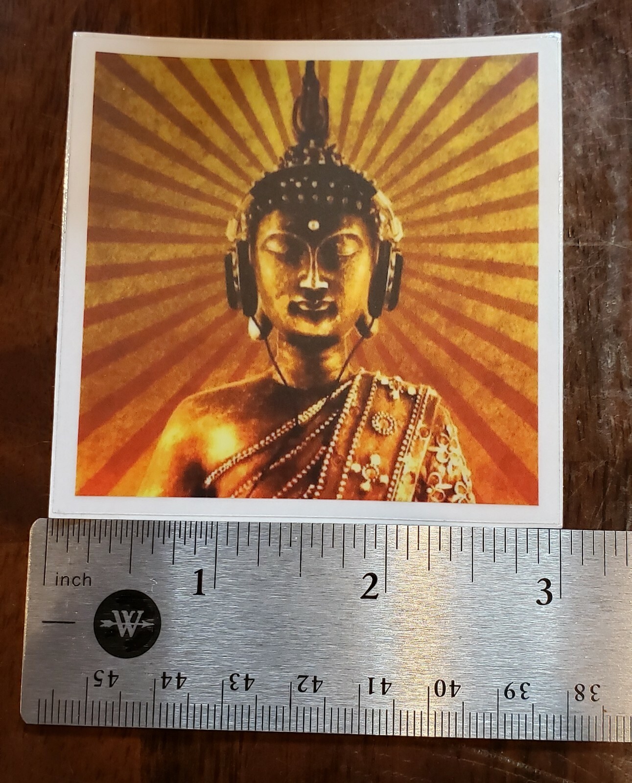 STEREOPHONIC BUDDHA Headphones DJ Sticker UV and Weather Resistant Vinyl 3 inch