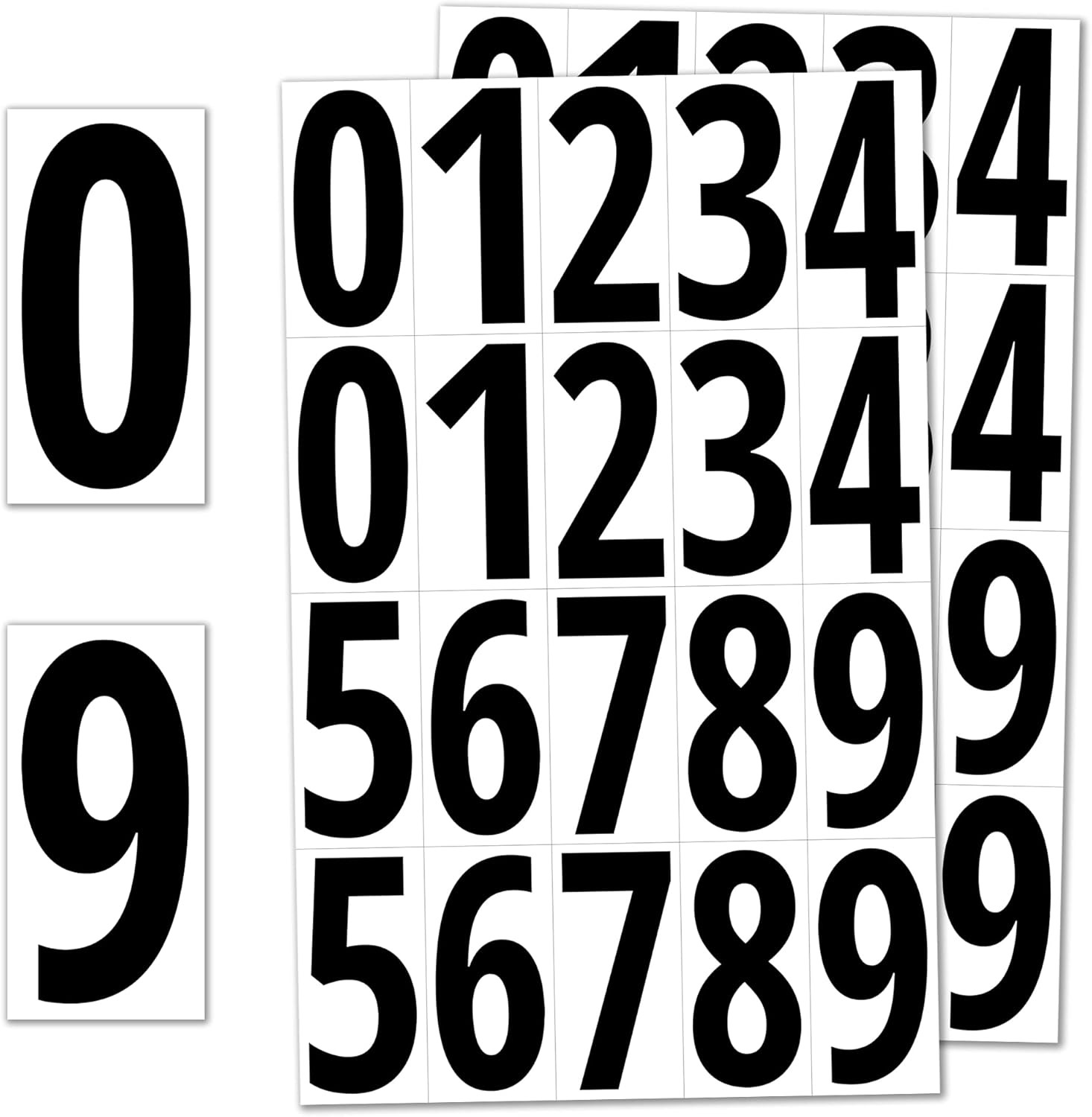 200 Pieces, 3″ – Vinyl Number Stickers, Waterproof Stick on Numbers – Black Numb