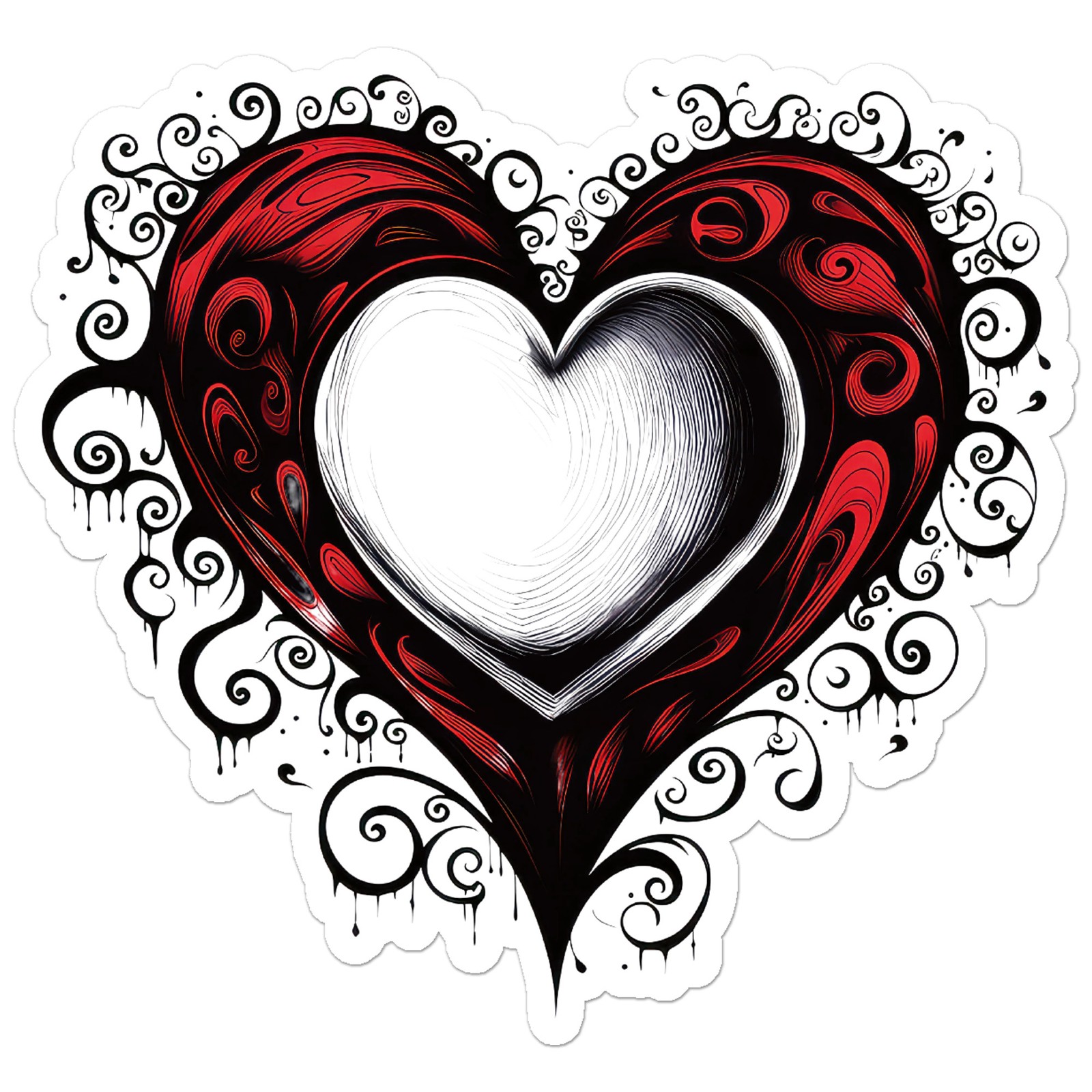 Gothic Red Black Heart – Vinyl Decal Sticker – Car Window Laptop – ebn11686