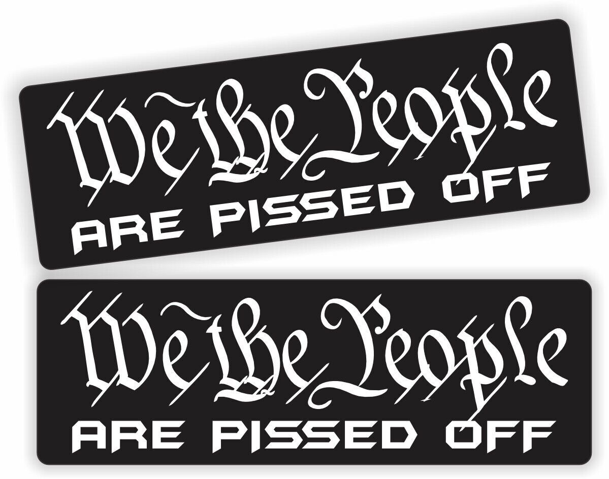 WE THE PEOPLE are PISSED OFF Funny 1×3 Hard Hat Sticker Decal