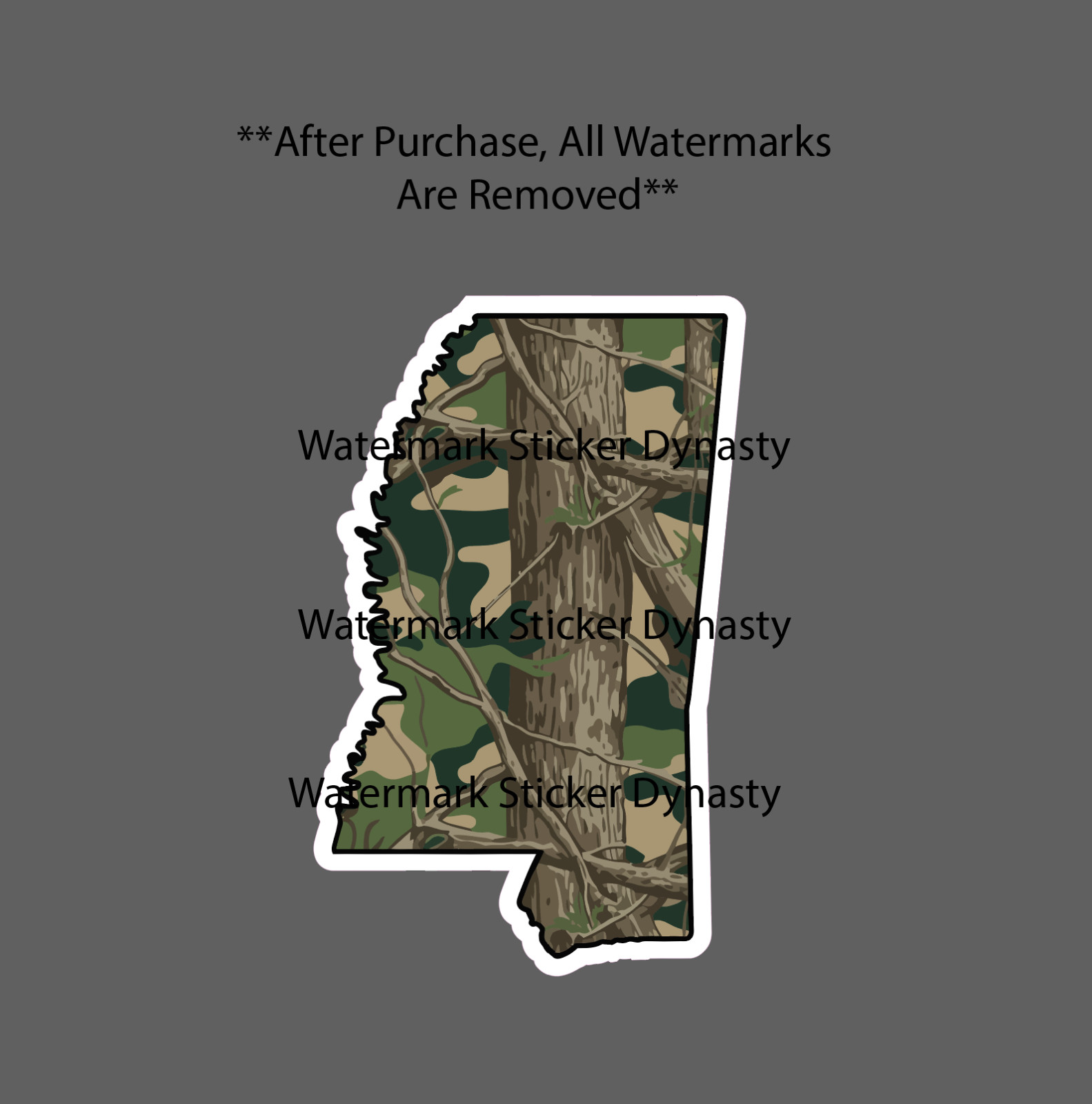 Mississippi Sticker Waterproof Decal State Camo Hunting Fishing Gift NEW