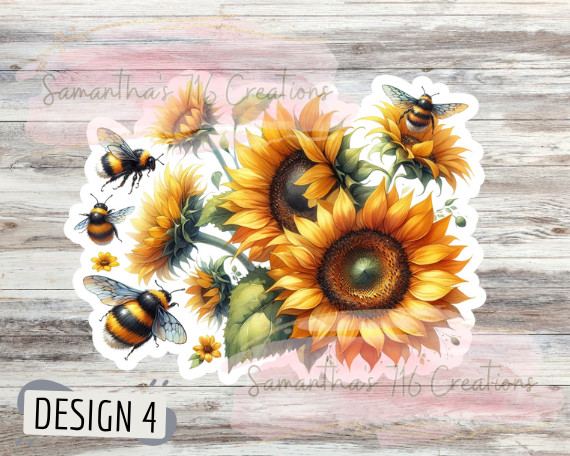 Sunflower Vinyl Stickers 3″ For Laptops, Cups, Etc. Indoor, Water Resistant