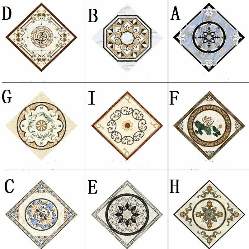 10X Tiles Stickers PVC Floral Self-adhesive Home Wall Floor Decor Square 10cm
