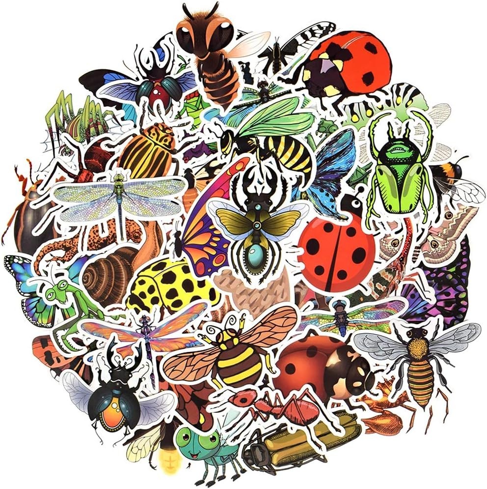 Bright and Durable Insect Stickers – 50PCS for All Your Creative Needs