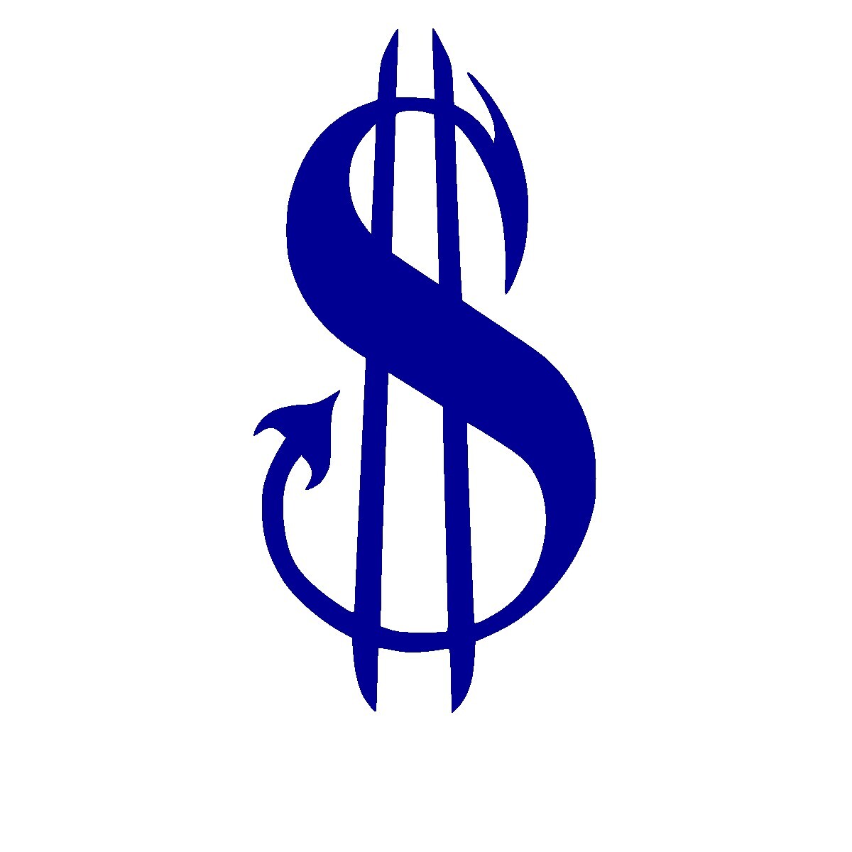Devil Dollar Sign Decal, Evil Dollar Symbol, funny sticker, you choose color