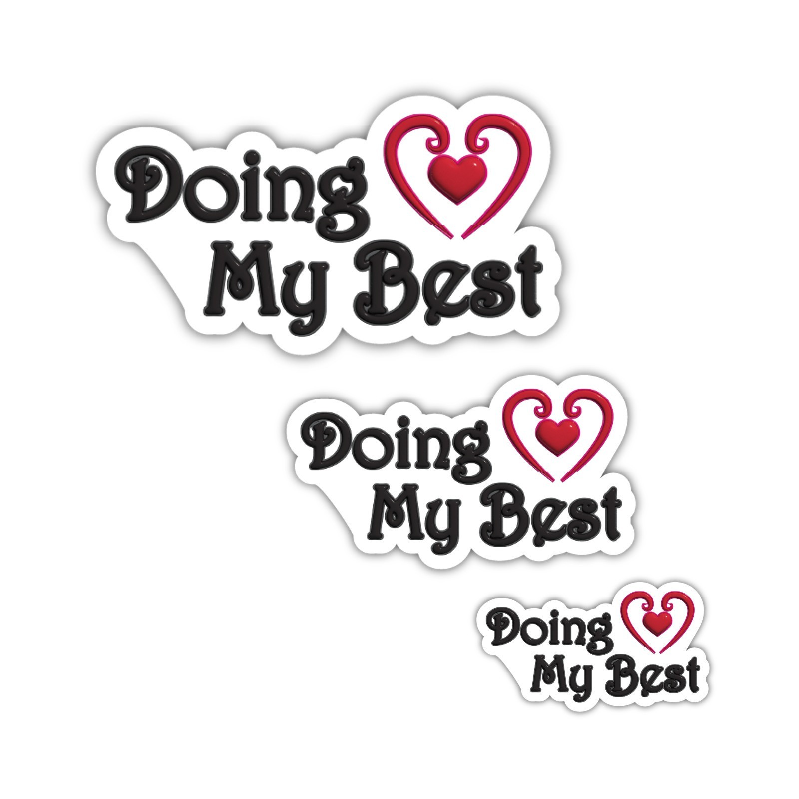 Doing My Best Vinyl Sticker Motivational Quote Heart Sticker Cute Positive Decal