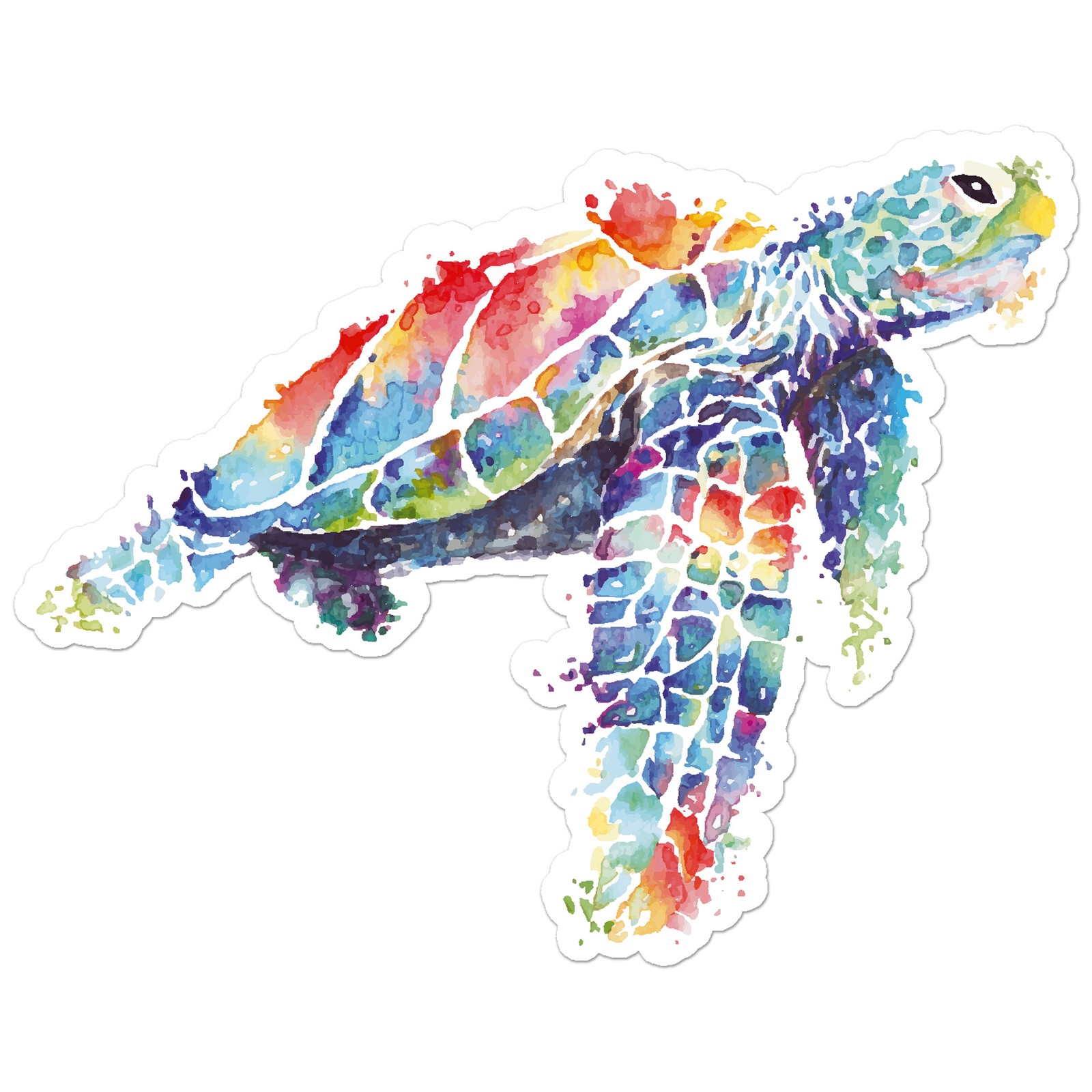 Watercolor Sea Turtle – Vinyl Decal Sticker – Car Window Laptop – ebn9030