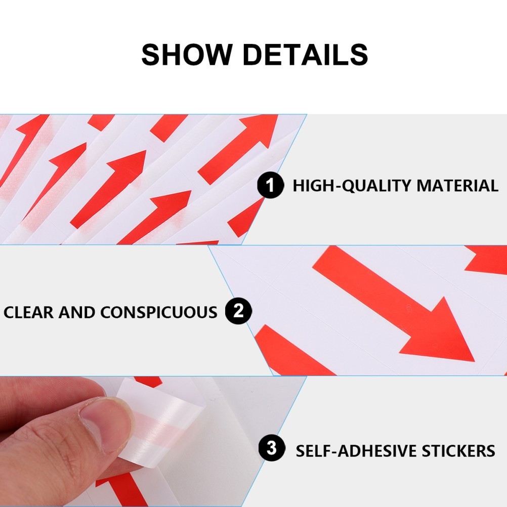 500 Pcs Red Arrow Sticker Label Copper Paper Adhesive Material