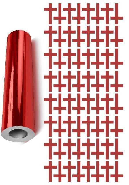 Cross Stickers Chrome Red 1″ Religious Envelope Seals Church DC31