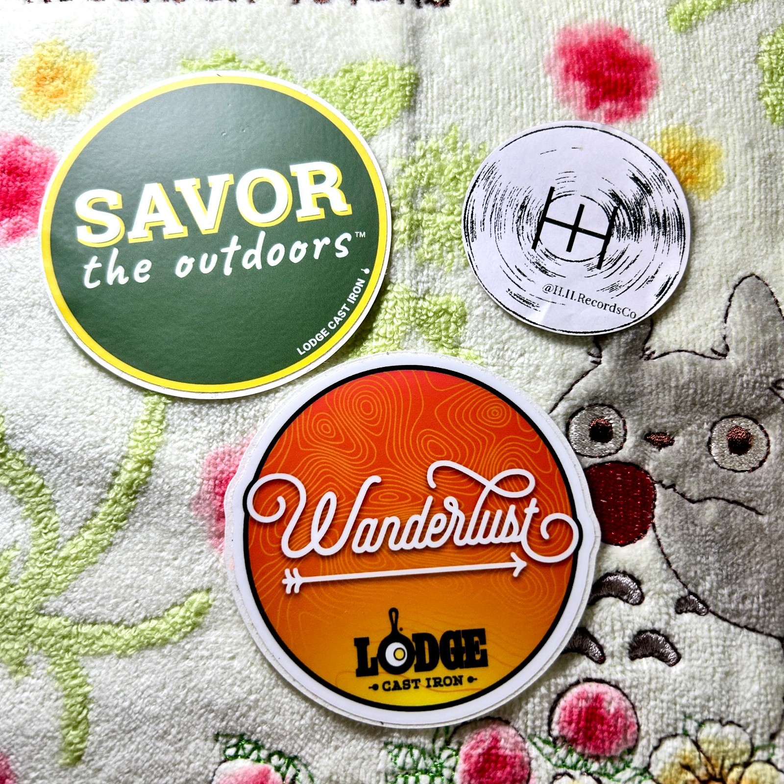 Lodge Cast Iron Wanderlust Savor Outdoors 3″ Official Decal Sticker Set of 2 New