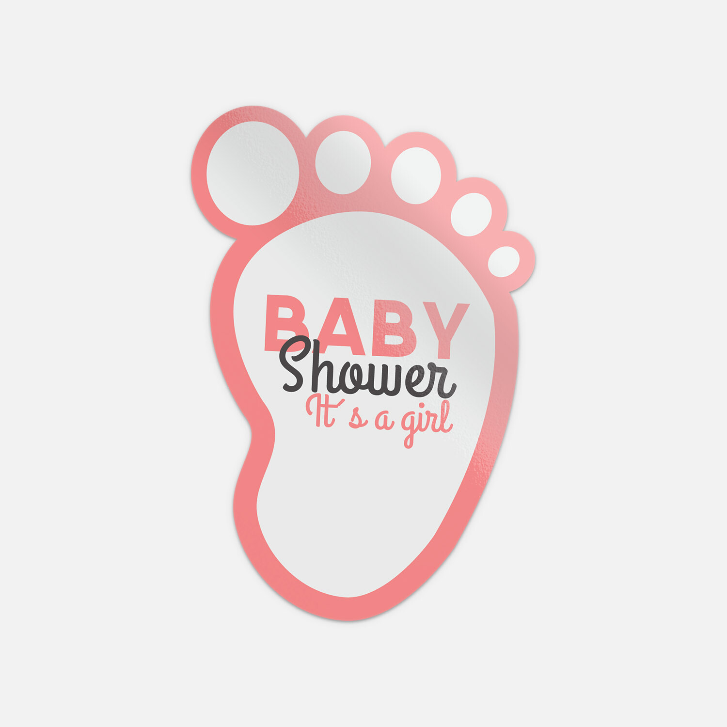 Footprint Baby Shower It’s A Girl Vinyl Sticker Decal
