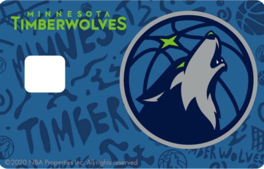 Minnesota Timberwolves Basketball Credit Debit Card Sticker Skin Free Shipping