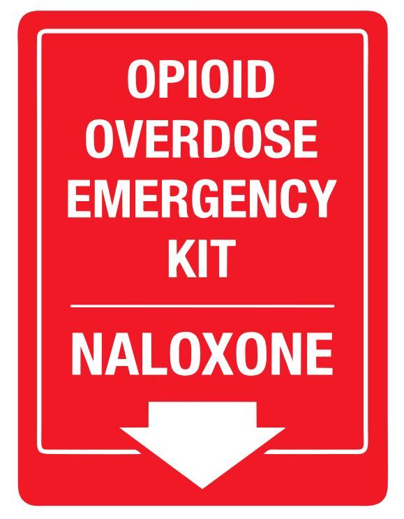 Opioid Overdose Safety Sign Sticker Decal Label D7380