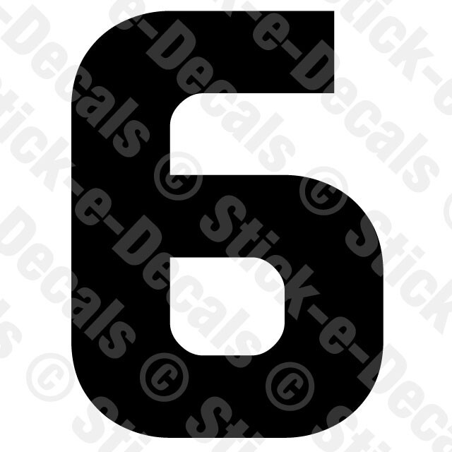 Number Six 6 Vinyl Die Cut Decal Sticker – RACING NUMBER Custom – BEN