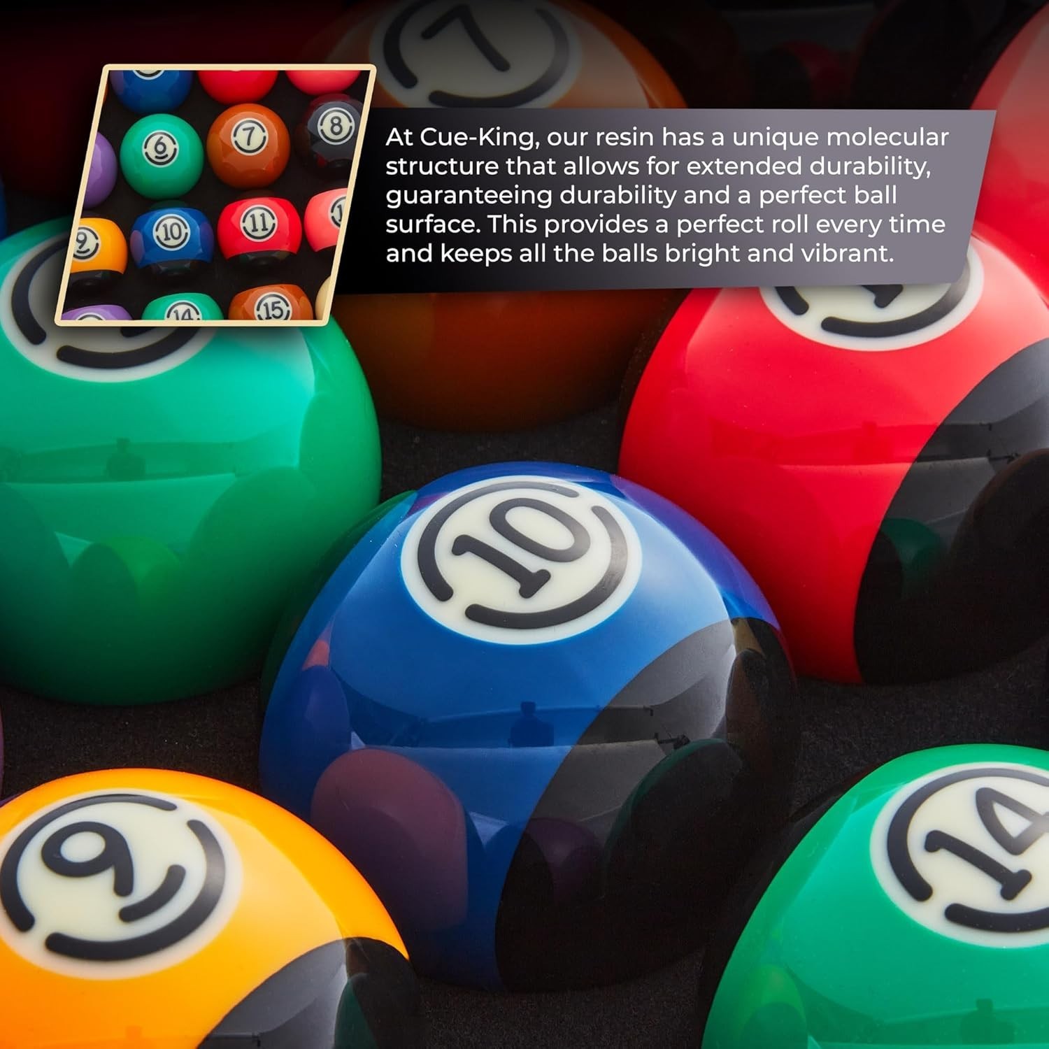 Pool Balls Black Edition 2-1/4″ Set Grade AA+ with Pro Dotted Cue Ball