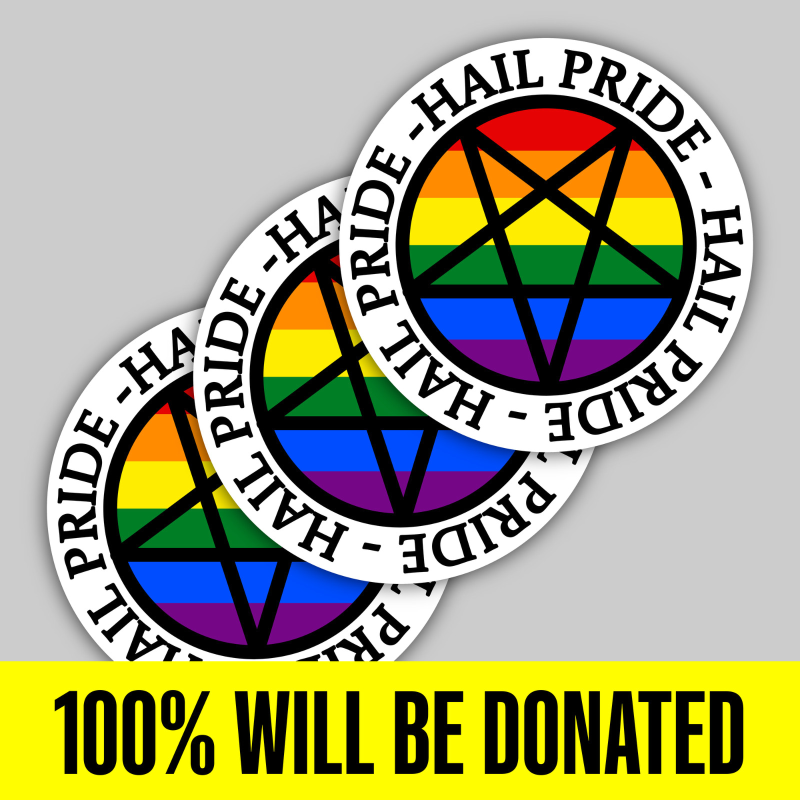 “Hail Pride!” 3 Gay Satanic Sticker Pack (5 inches)