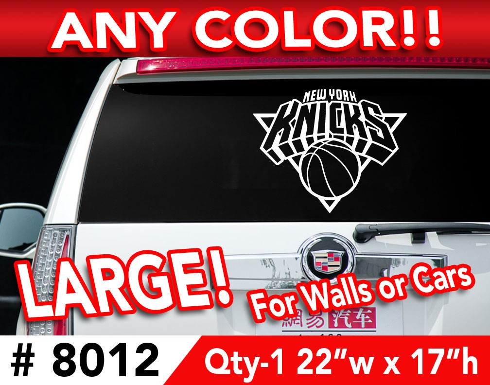 NEW YORK KNICKS OUTLINE DECAL STICKER 21″w x 17″ ANY 1 Color
