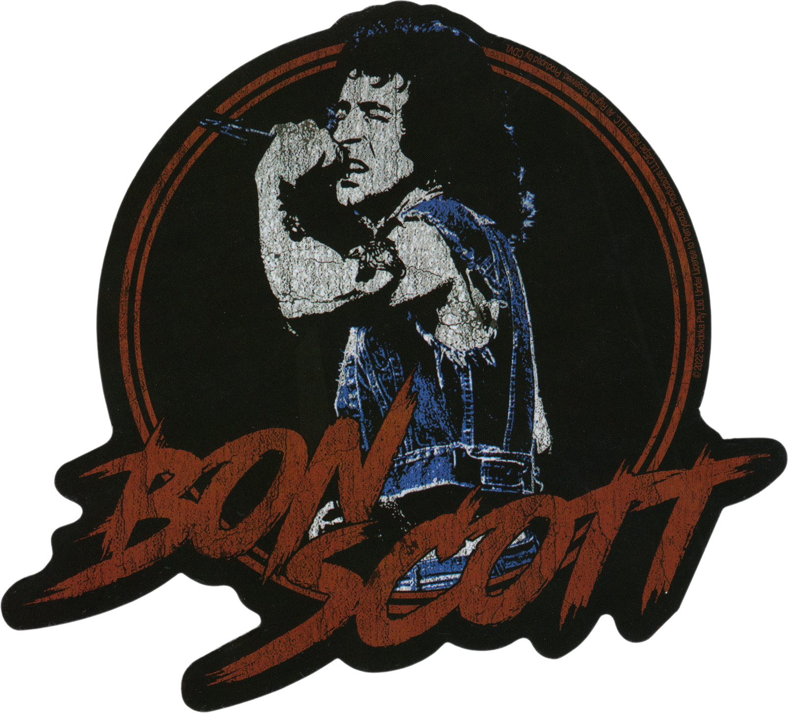 Sticker – Bon Scott Singing Fraternity AC/DC 70s Rock Music Band 5″ Decal #5872