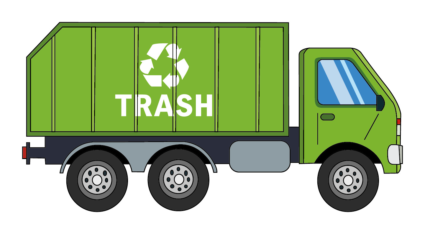 Garbage Truck Solid Waste Collection Vehicle Recycle Logo Vinyl Home Wall Decal