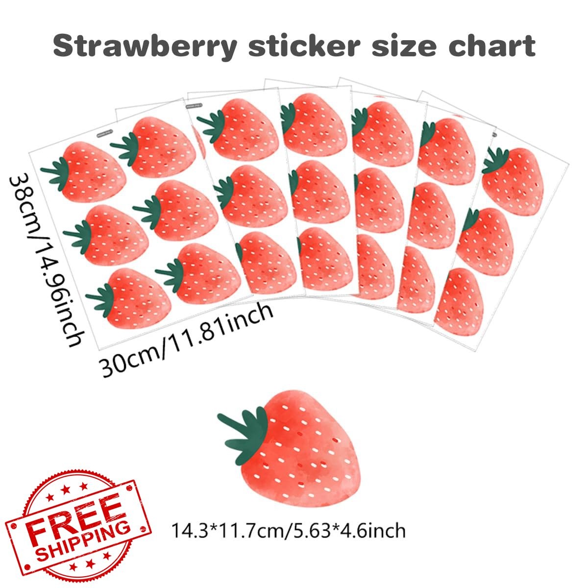 Unonede Strawberry Wall Decals Boho