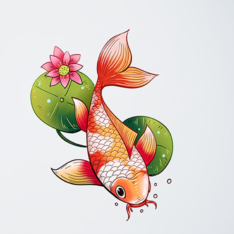 Koi Fish Vinyl Decal Home Car Window Sticker Lucky Waterproof Chinese Style DIY