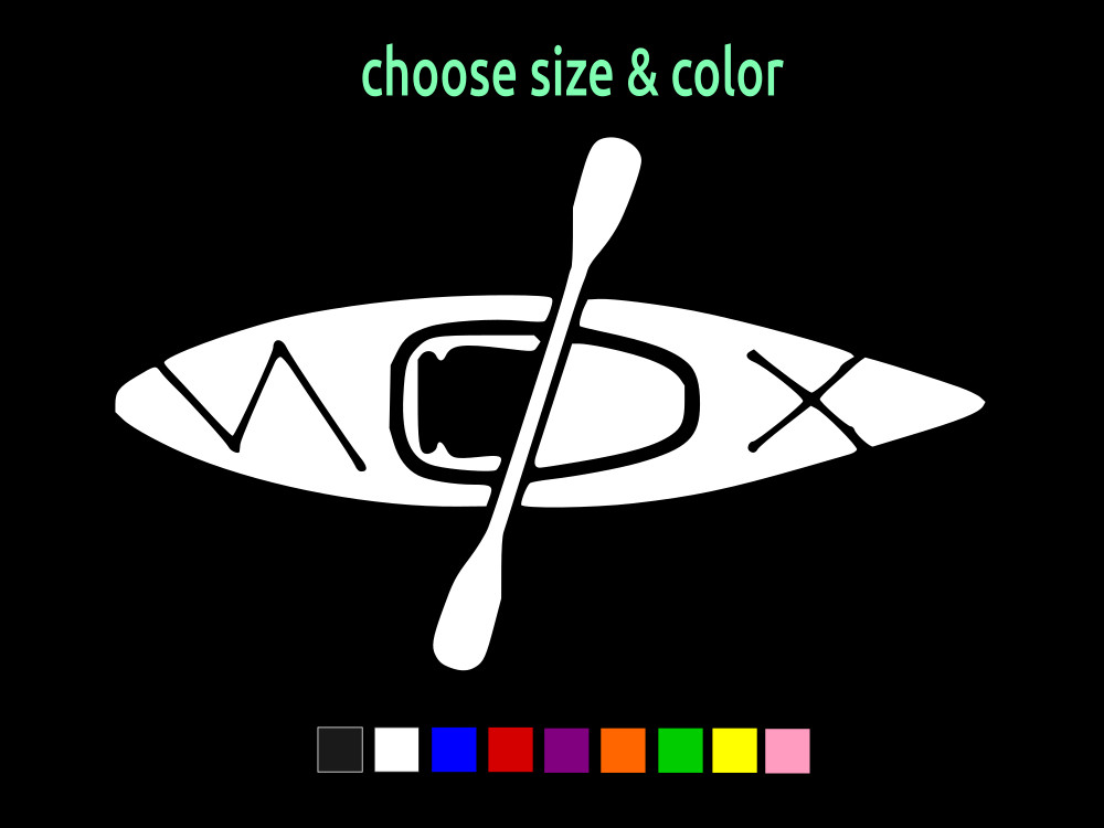 GO KAYAK kayaker canoe Nature Parks Sticker Vinyl Decal CHOOSE SIZE COLOR