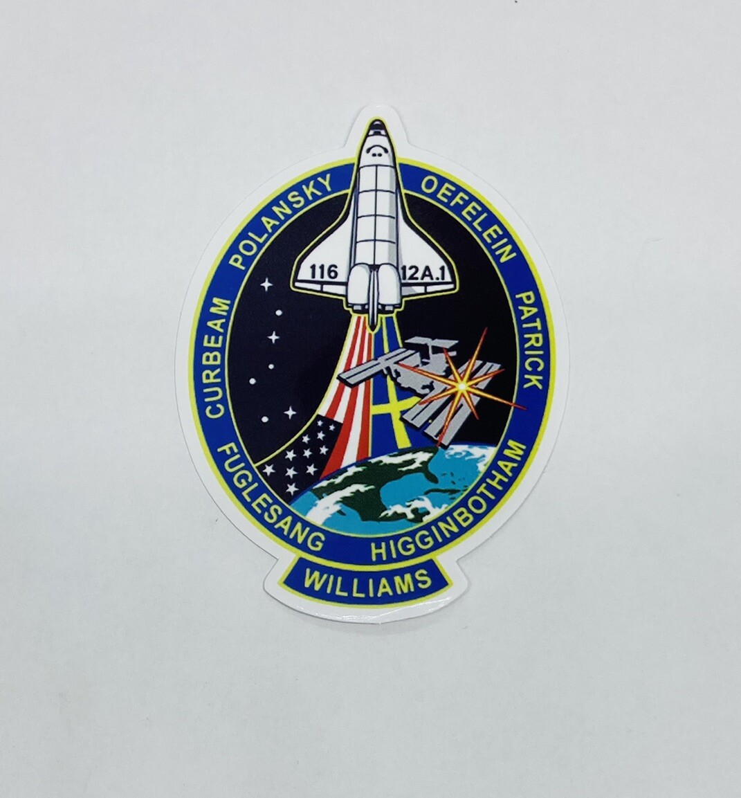 Space Mission Shuttle 116 Sticker Vinyl Decal Moon Travel Art Willims Patrick P1