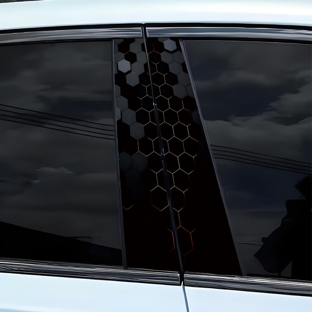 2pcs Car Stickers Sun Protection Scratch Cover for B-Pillar Door Pillar Stickers